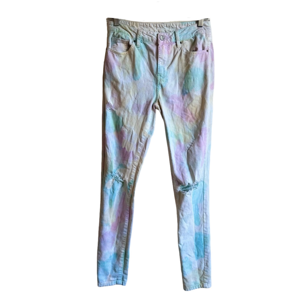 NINA ROSSI Tie Dye High Rise Jeans